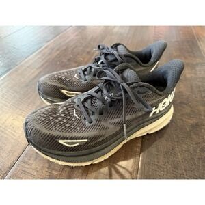 Hoka One One Womens Clifton 9 Black Running Shoes Womens Size 8.5 B